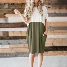 Colour Block Shirt dress