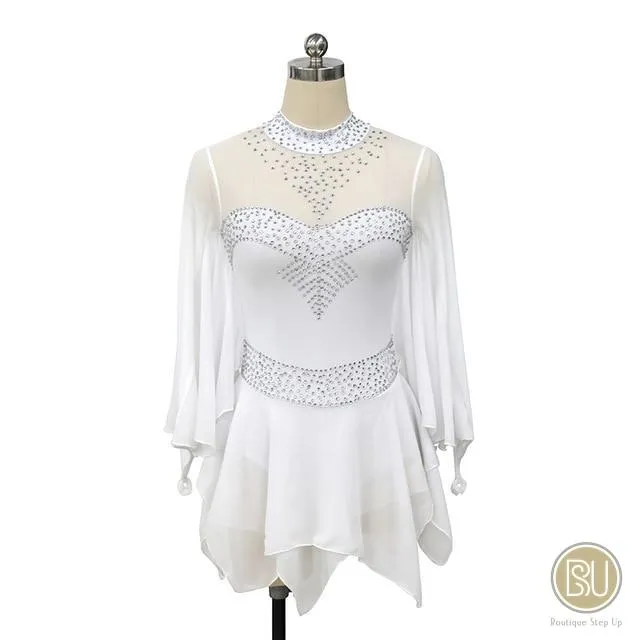 Competition Skating Dress Soft & Flowy Long Sleeves Handkerchief Skirt BSU010405