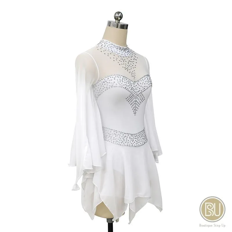 Competition Skating Dress Soft & Flowy Long Sleeves Handkerchief Skirt BSU010405