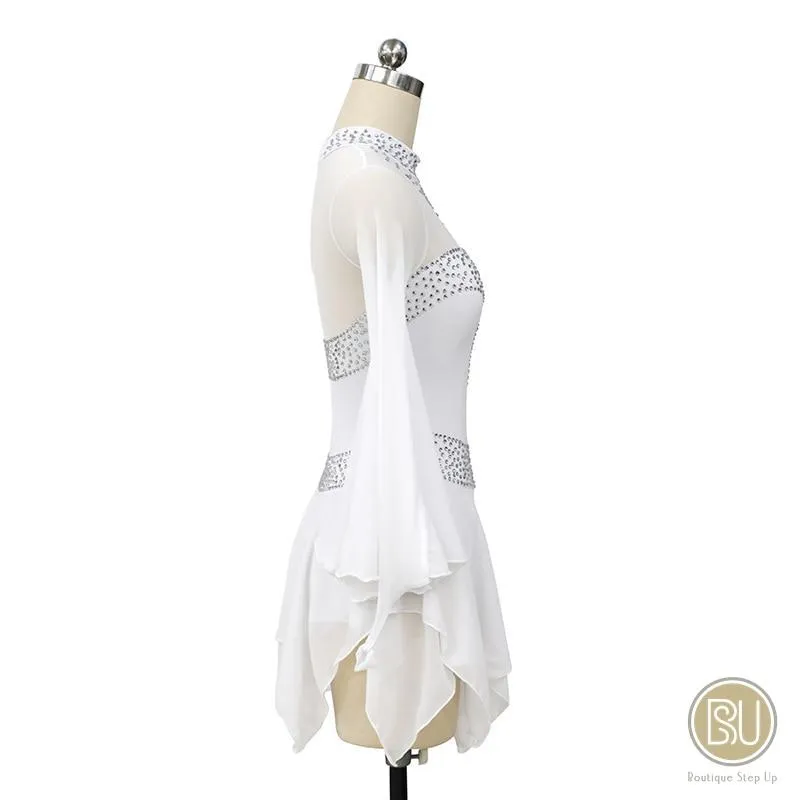 Competition Skating Dress Soft & Flowy Long Sleeves Handkerchief Skirt BSU010405