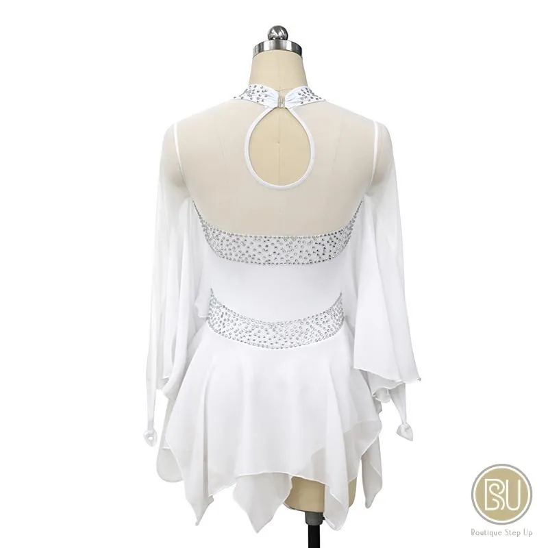 Competition Skating Dress Soft & Flowy Long Sleeves Handkerchief Skirt BSU010405