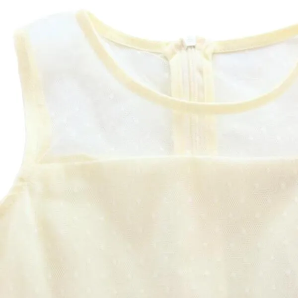 Cream Dot Embroidered Dress