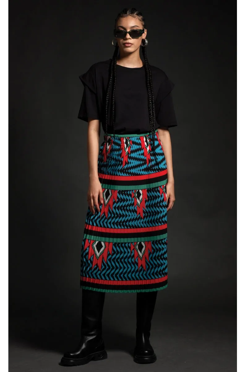 CREST PLEATED LONG SKIRT