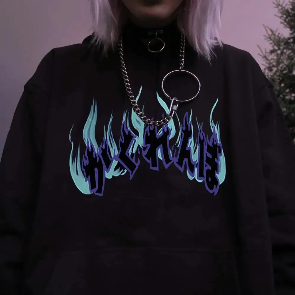 Dark Style Letters Oversize Hoodie