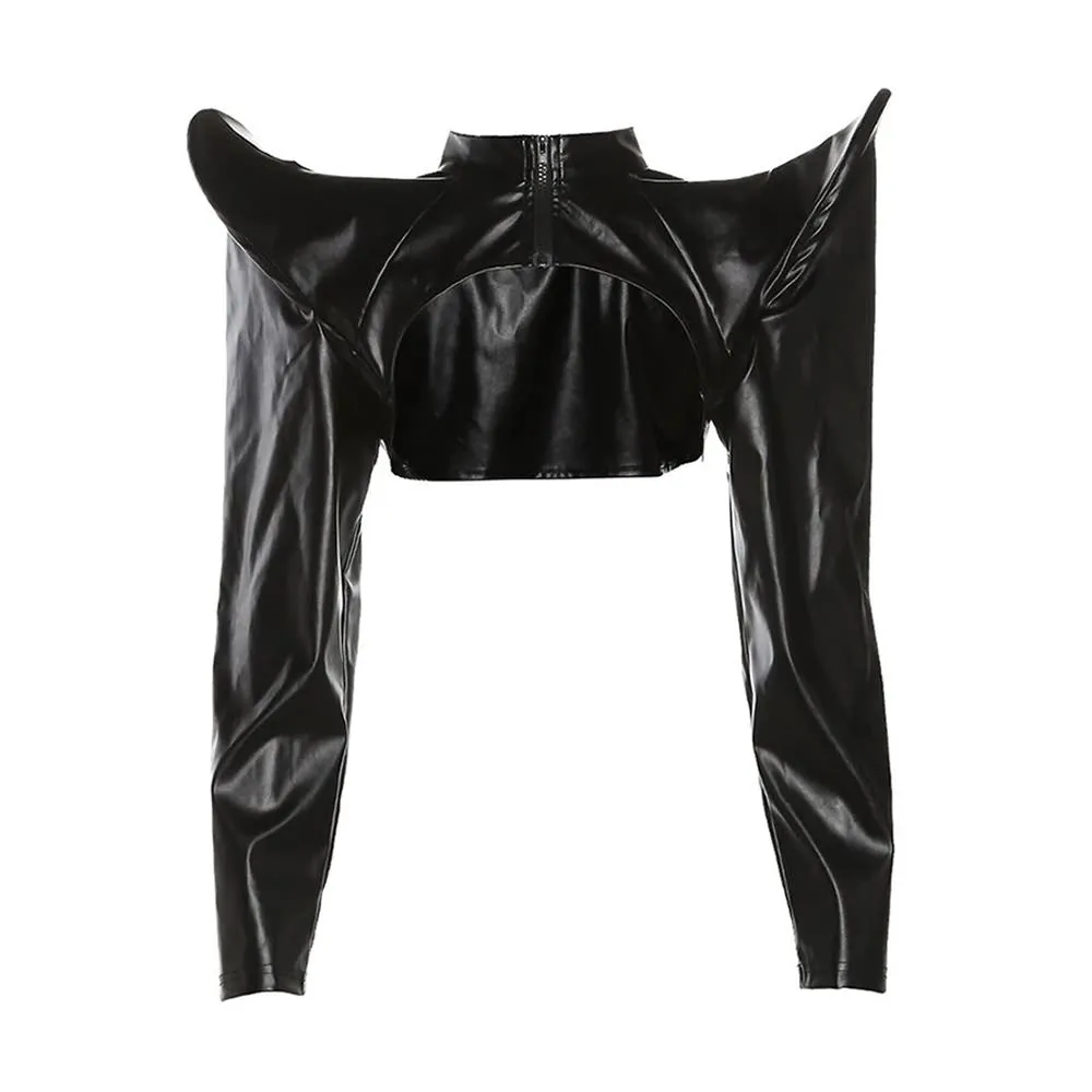 Devil Gothic Punk Crop Leather Jacket