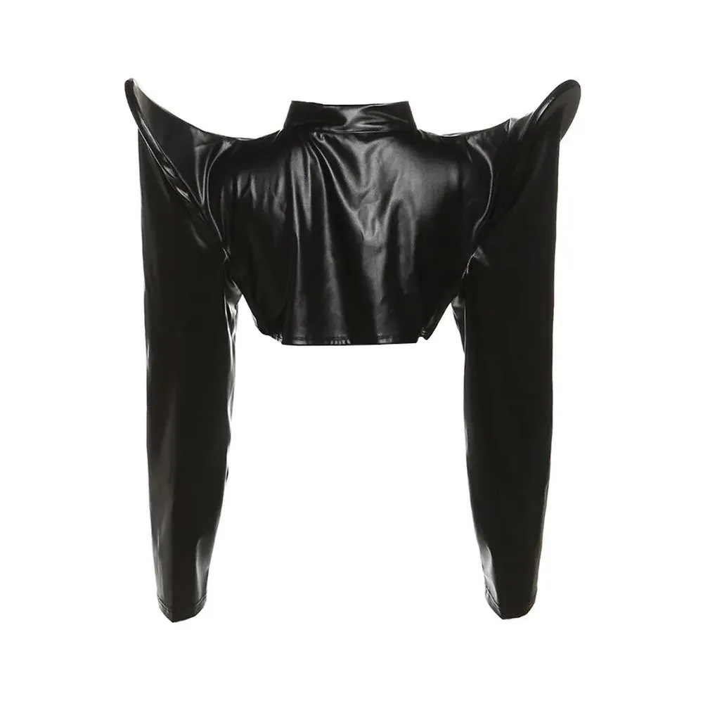 Devil Gothic Punk Crop Leather Jacket