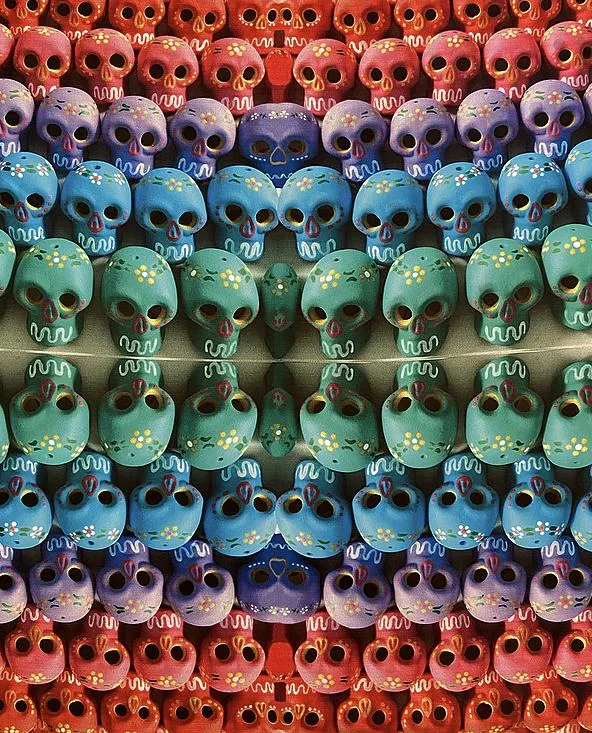 Dia de Los Muertos Mexican Fashion Silk Scarf - Nayibi Mexico Folklore Sugar Skulls Scarf