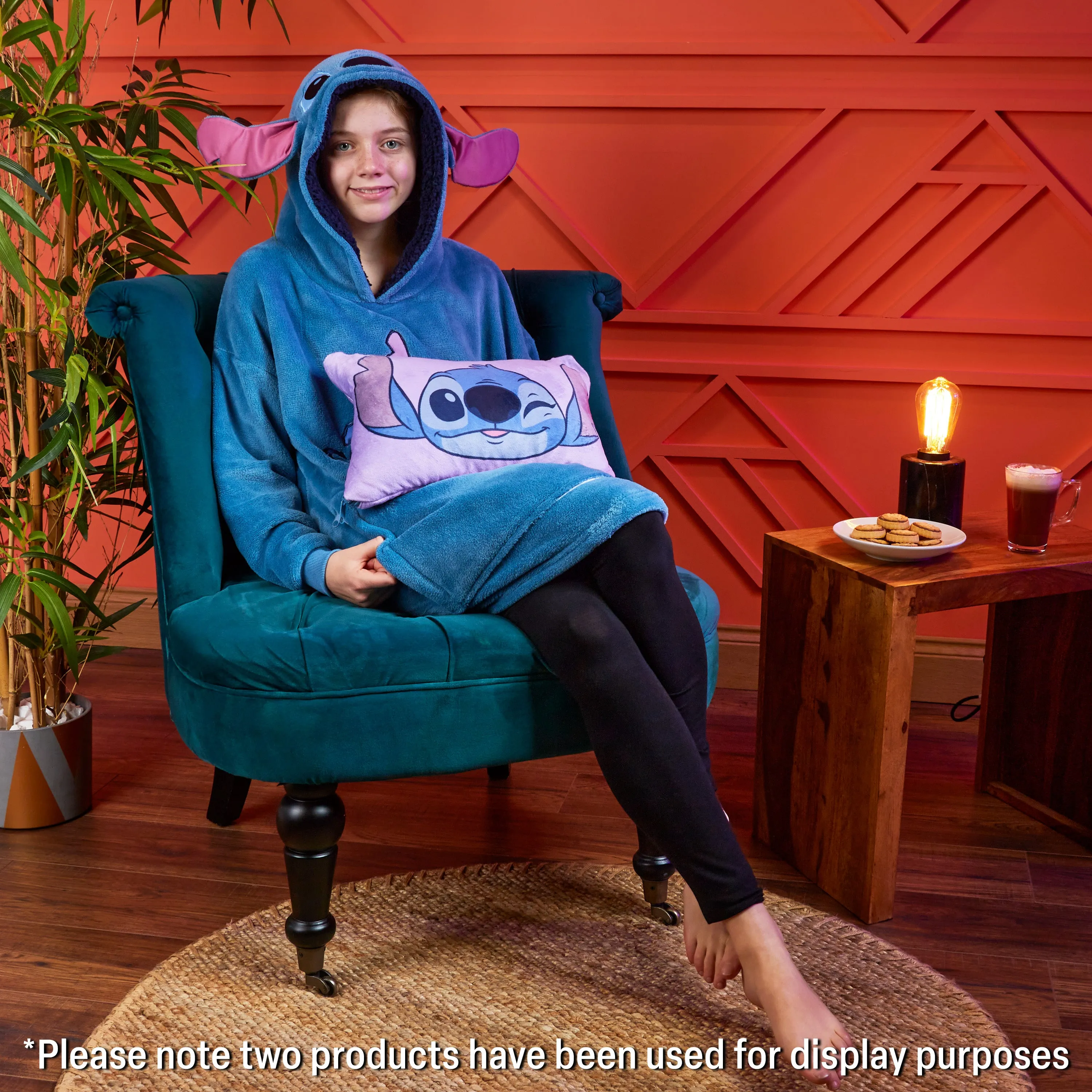 Disney Hoodie  for Kids -  2 in 1 Oversized Fleece Hoodie - Blue Stitch