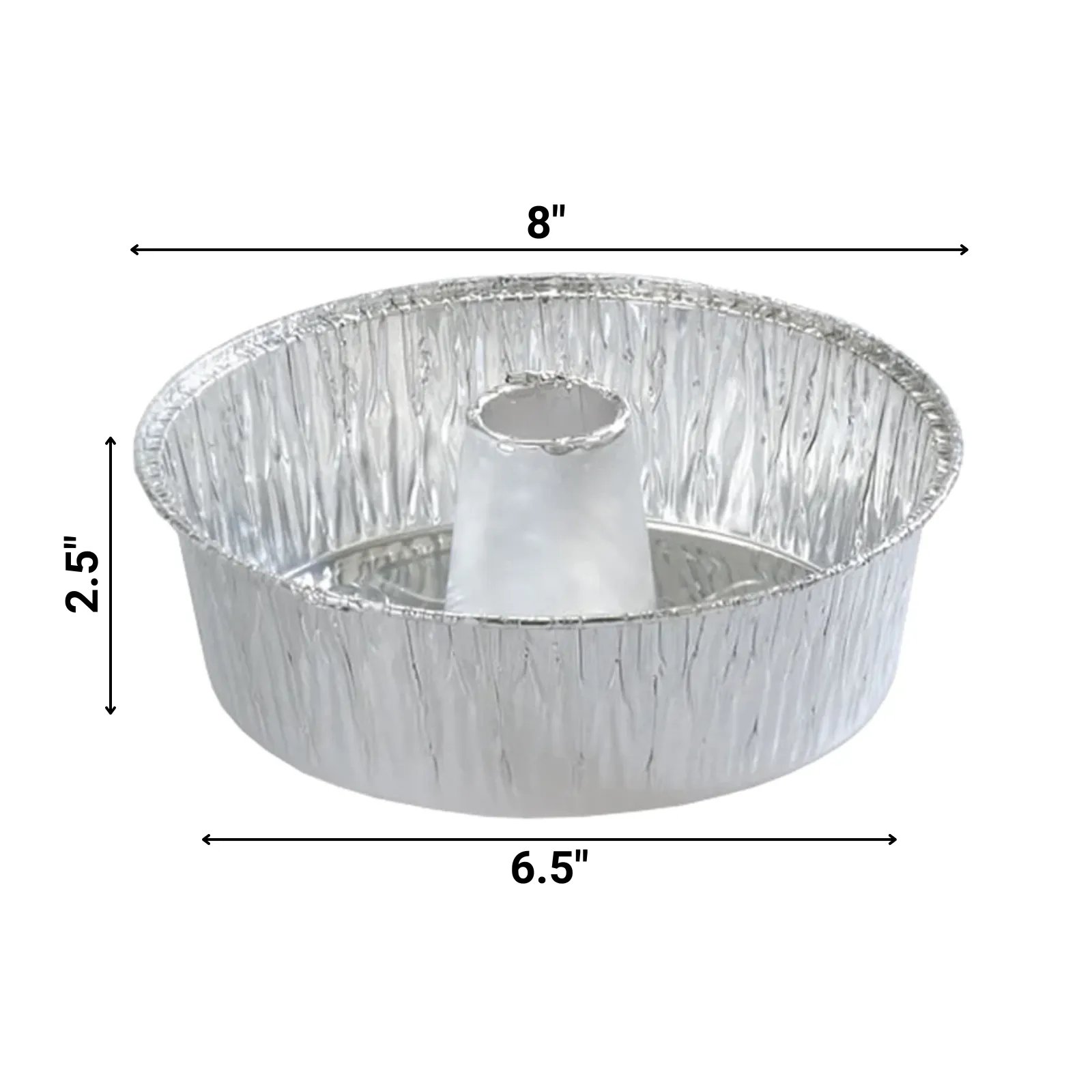 Disposable Aluminum 8" Angel Tube Foil Pan