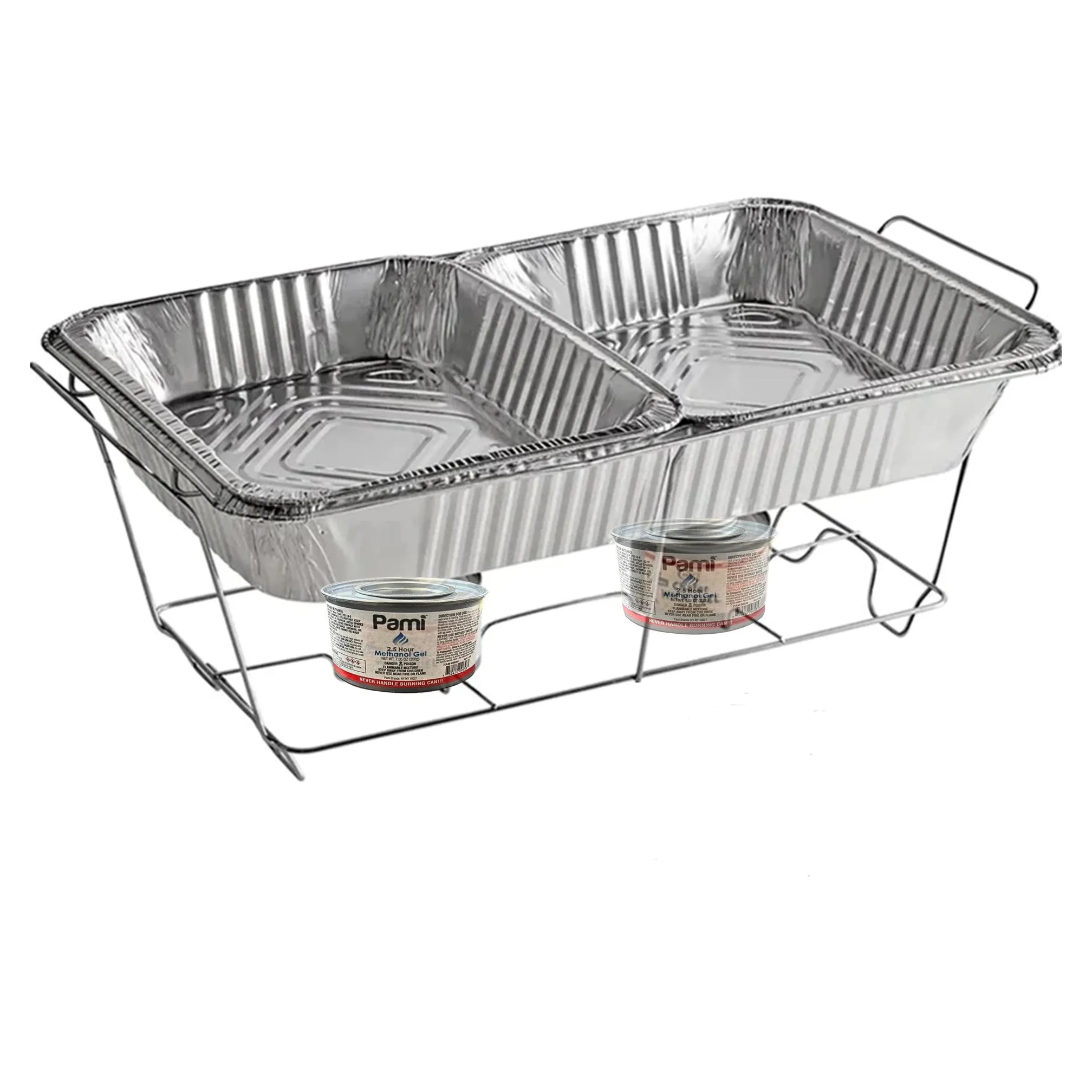 Disposable Aluminum Full Size Disposable Wire Chafer Stand Kit 9PC