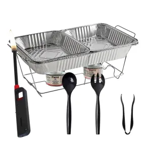 Disposable Aluminum Full Size Disposable Wire Chafer Stand Kit 9PC