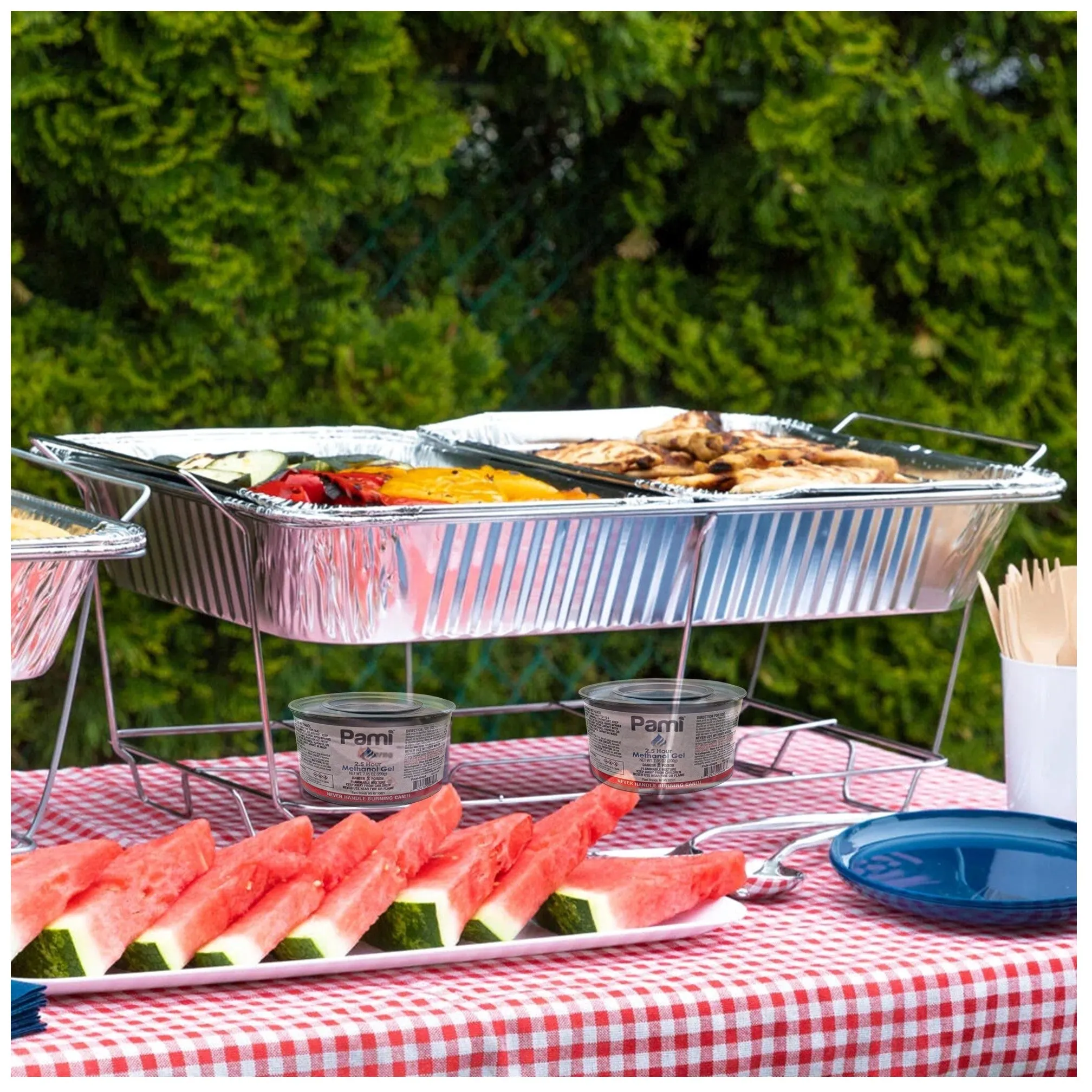Disposable Aluminum Full Size Disposable Wire Chafer Stand Kit 9PC
