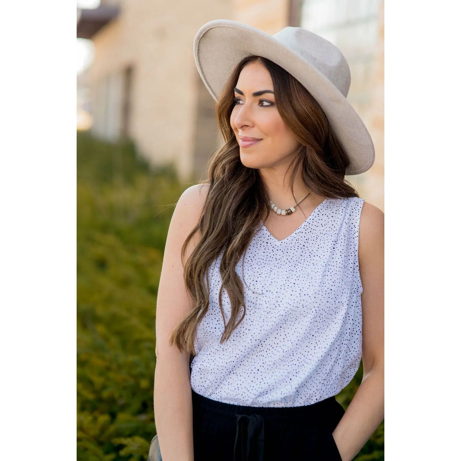 Dot V-Neck Tank