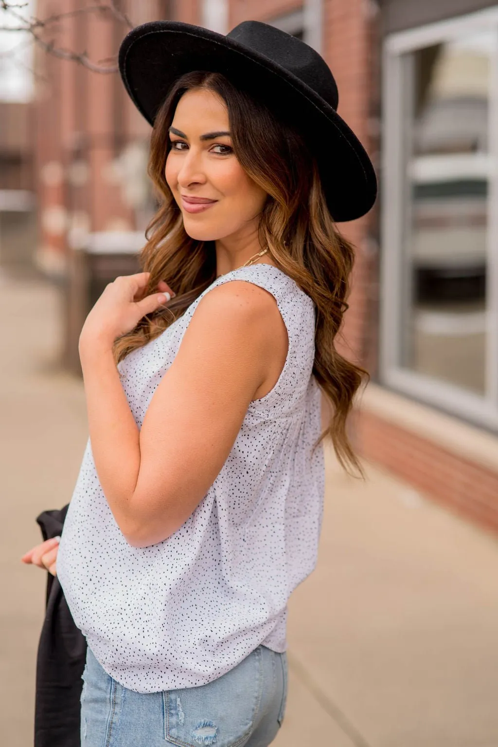 Dot V-Neck Tank
