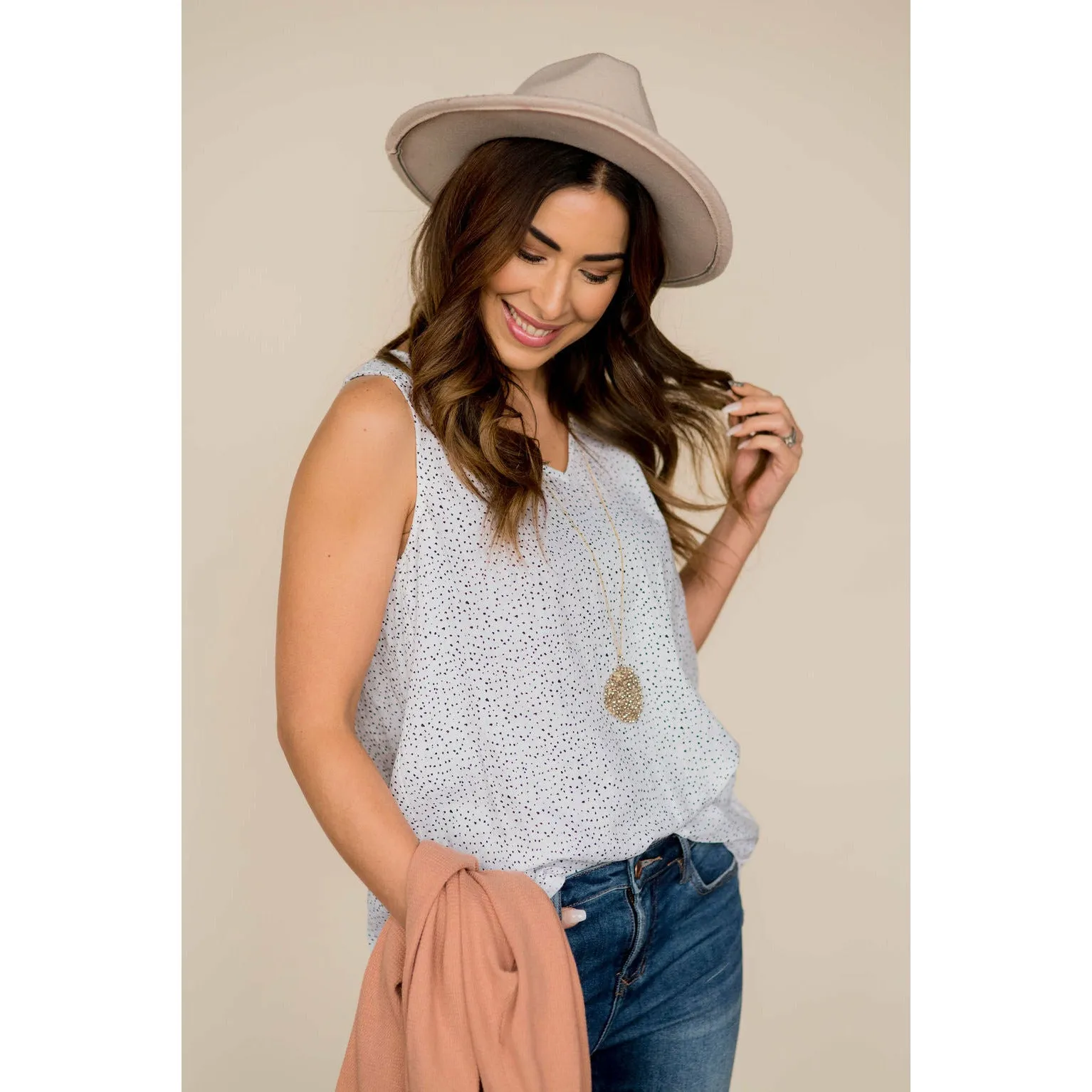 Dot V-Neck Tank