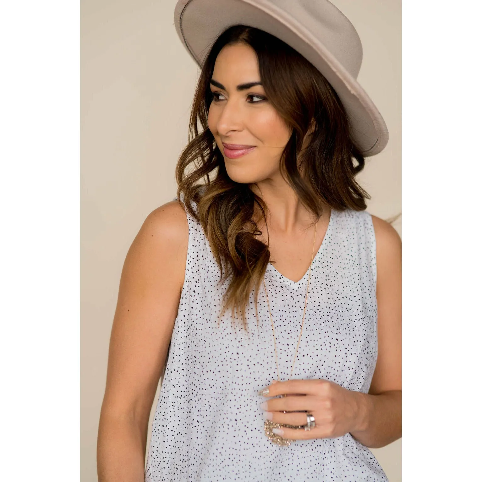 Dot V-Neck Tank