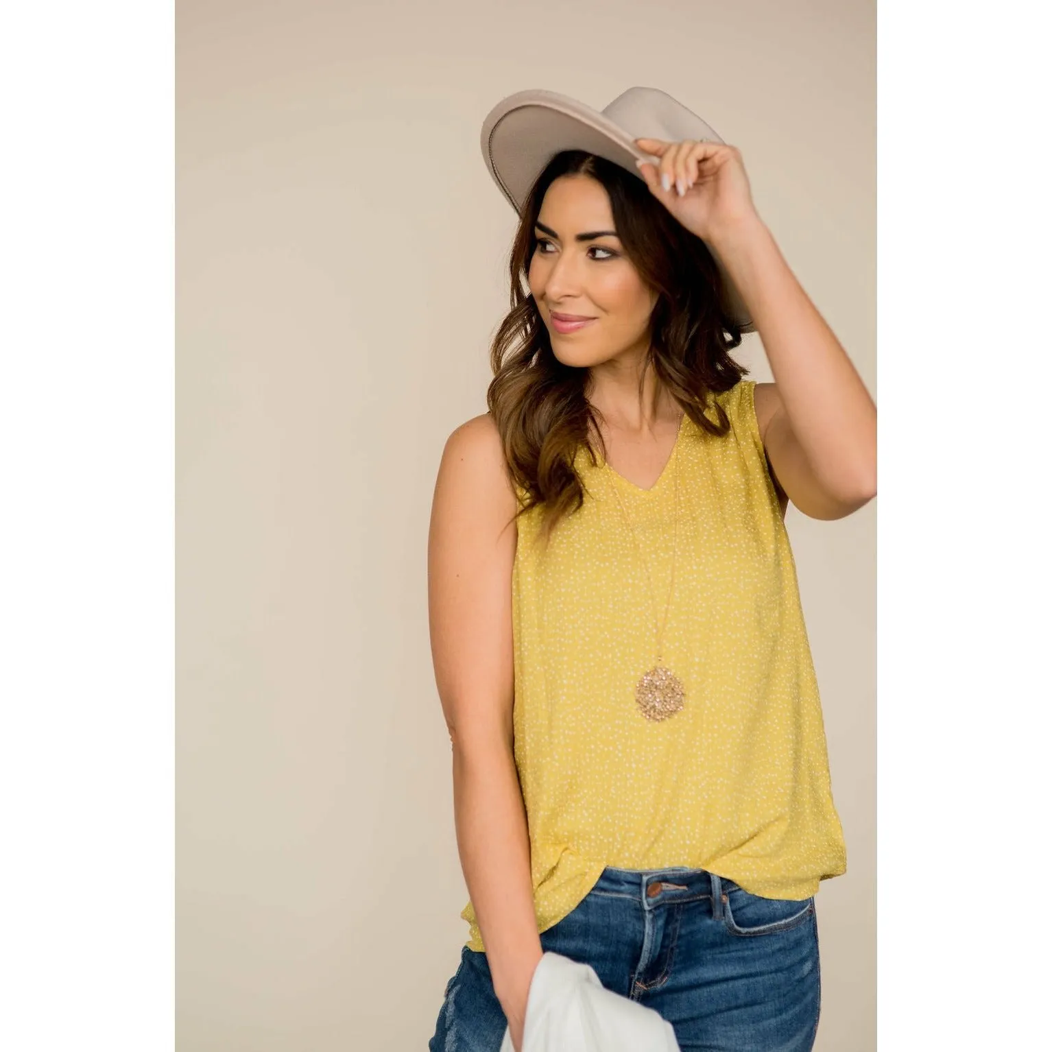 Dot V-Neck Tank