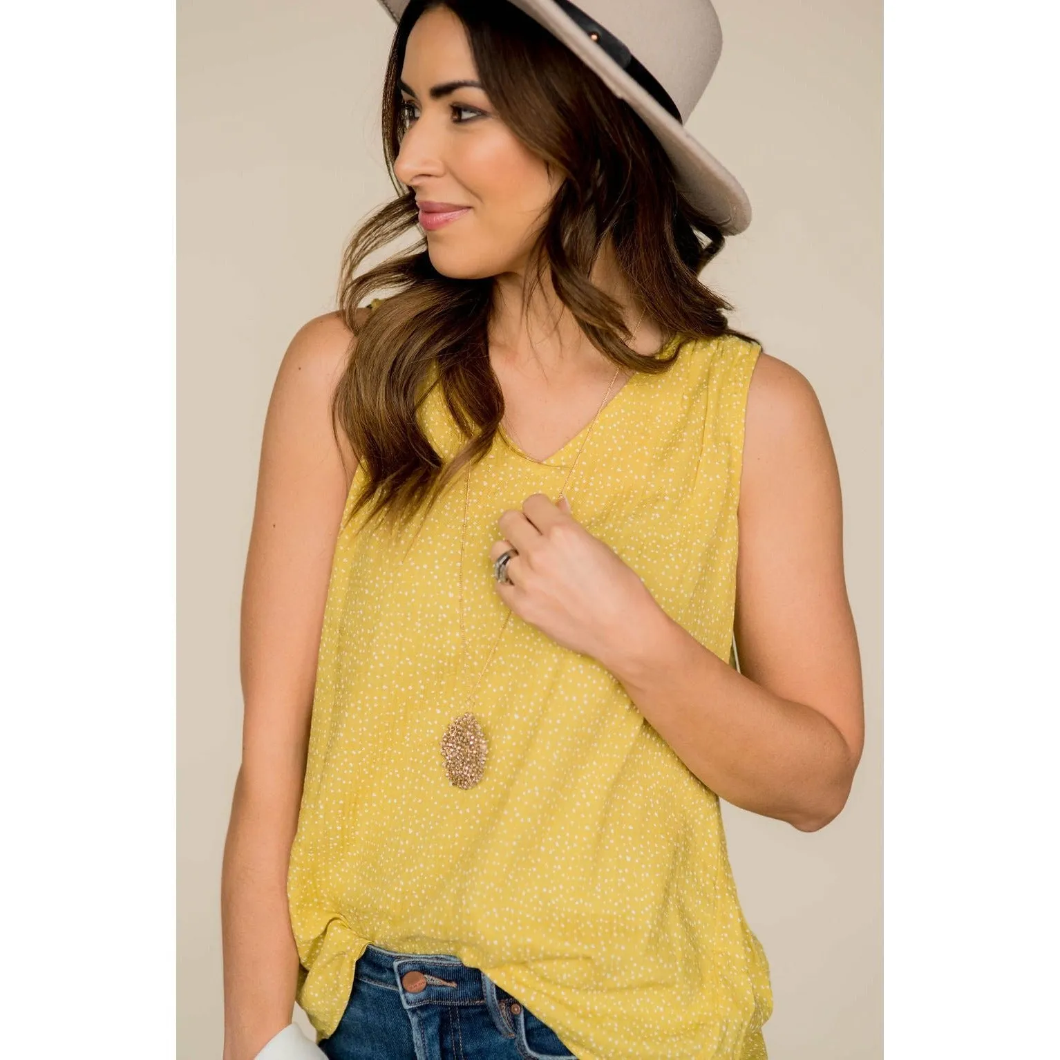 Dot V-Neck Tank