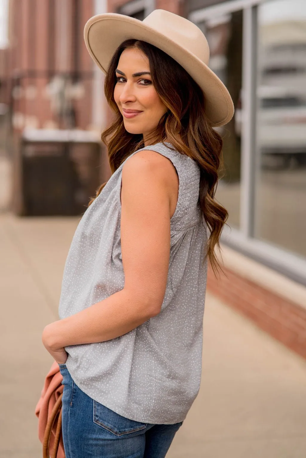 Dot V-Neck Tank