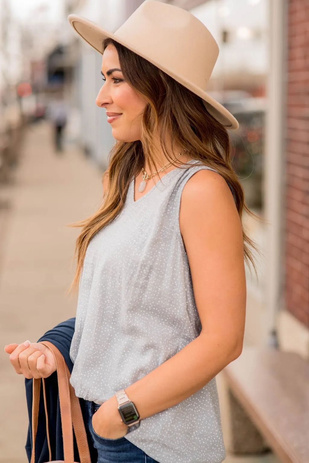 Dot V-Neck Tank