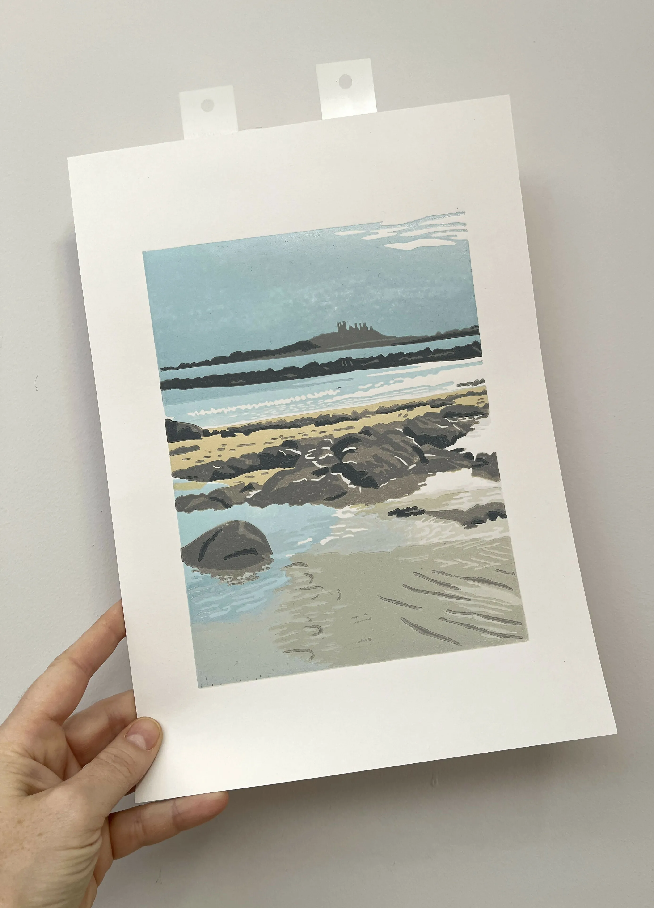 Dunstanburgh Castle - Linocut Print