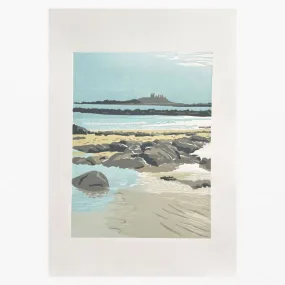 Dunstanburgh Castle - Linocut Print