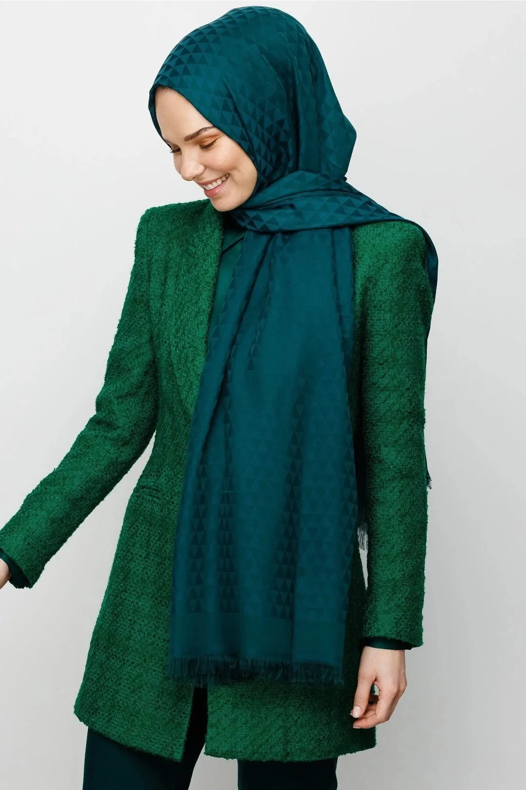 Emerald Prism Pattern Cotton Jacquard Hijab