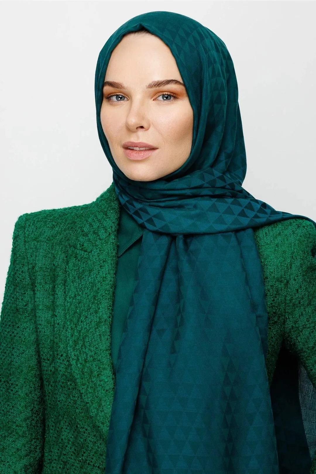 Emerald Prism Pattern Cotton Jacquard Hijab