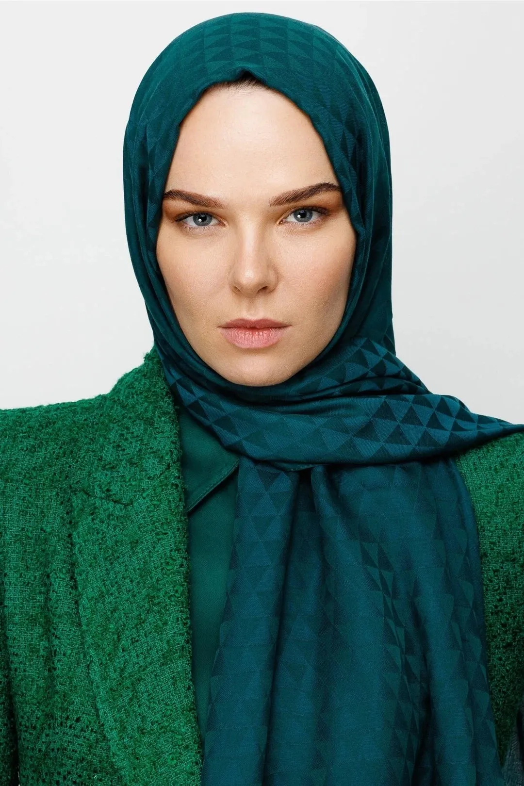 Emerald Prism Pattern Cotton Jacquard Hijab