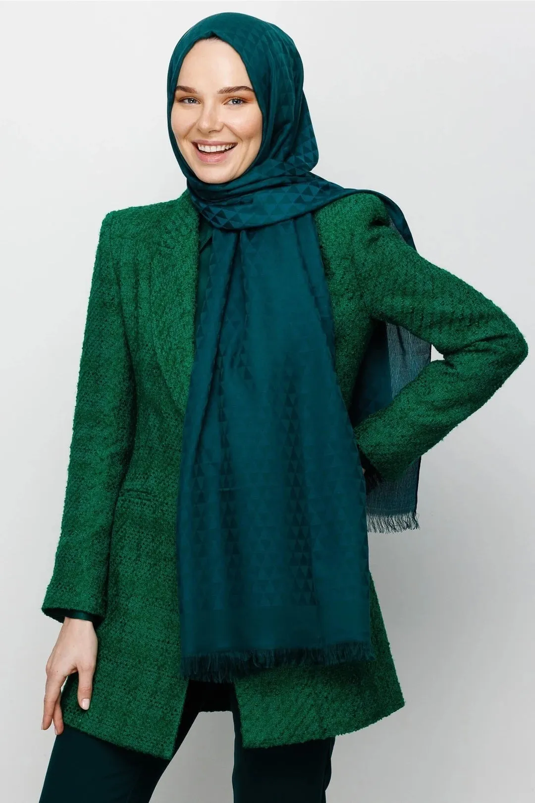 Emerald Prism Pattern Cotton Jacquard Hijab