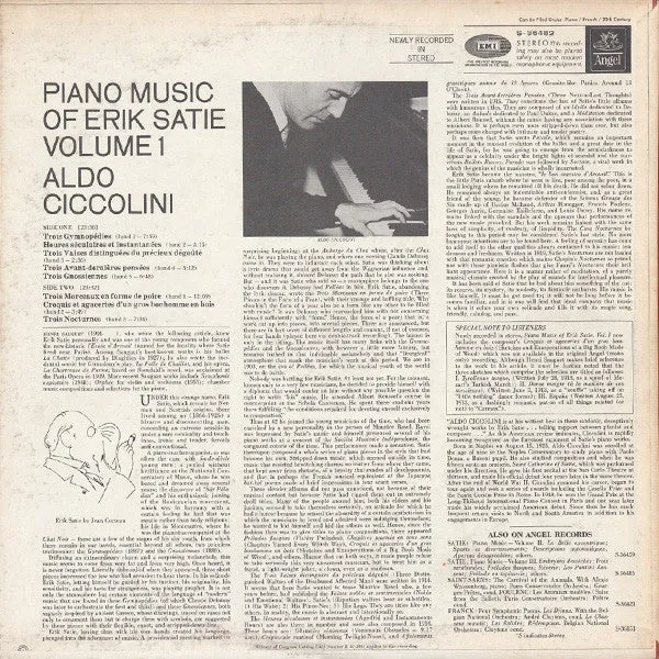 Erik Satie / Aldo Ciccolini - Piano Music Of Erik Satie, Vol. 1 (LP, Album) (NM or M-)