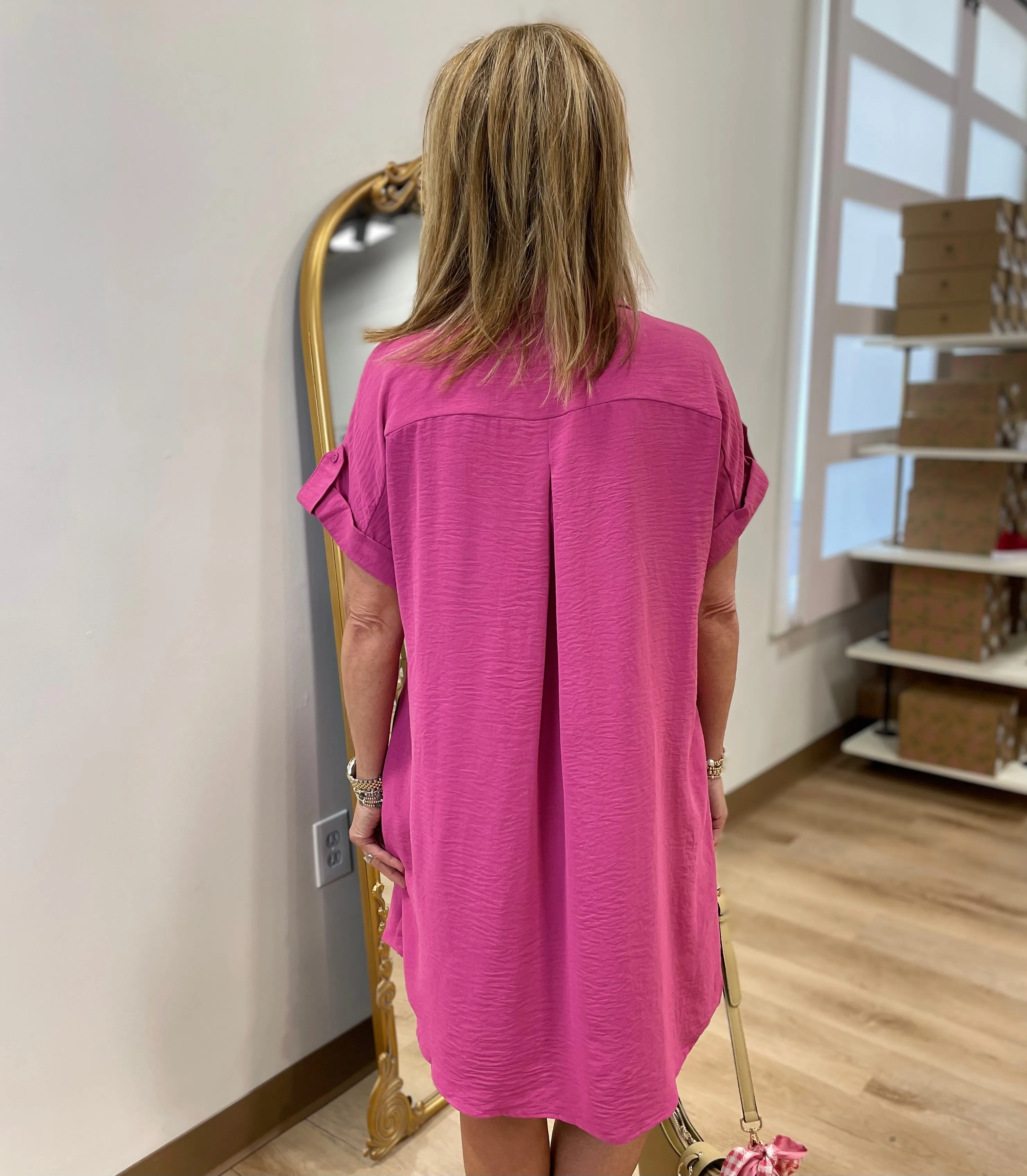 Everyday Shirt Dress Mauve