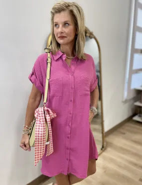Everyday Shirt Dress Mauve