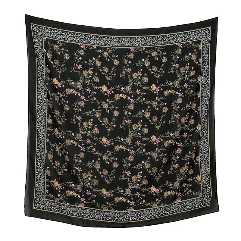 FJ856  110*110 Printed  Floral print towel Printed spring
