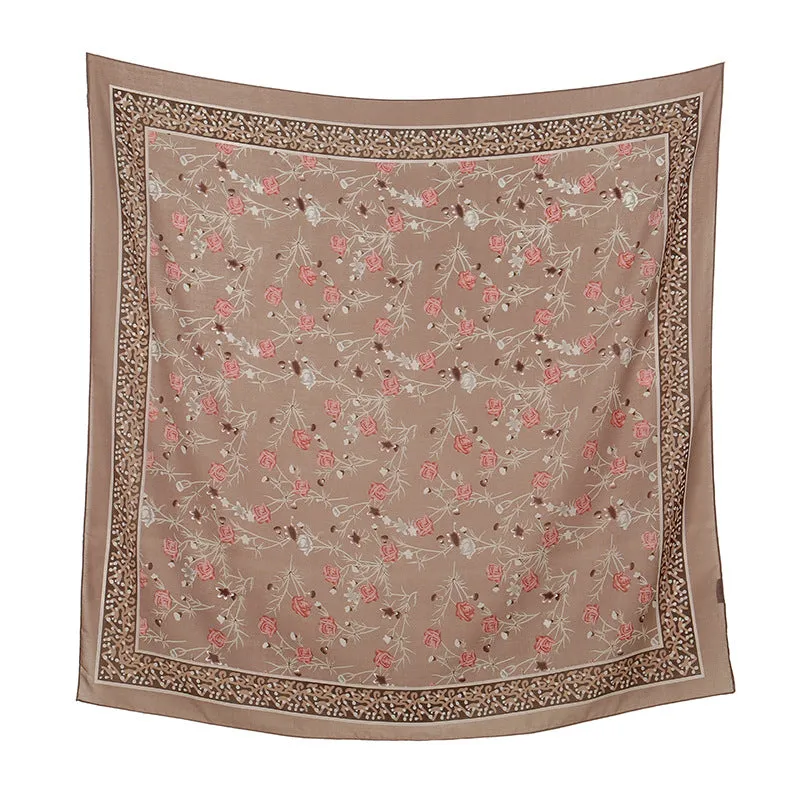 FJ856  110*110 Printed  Floral print towel Printed spring