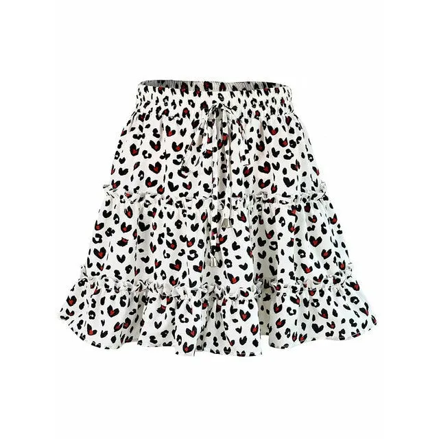 Floral Print Boho Mini Skirt