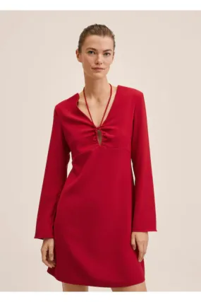 Flowy Red Knotted Lovable Dress