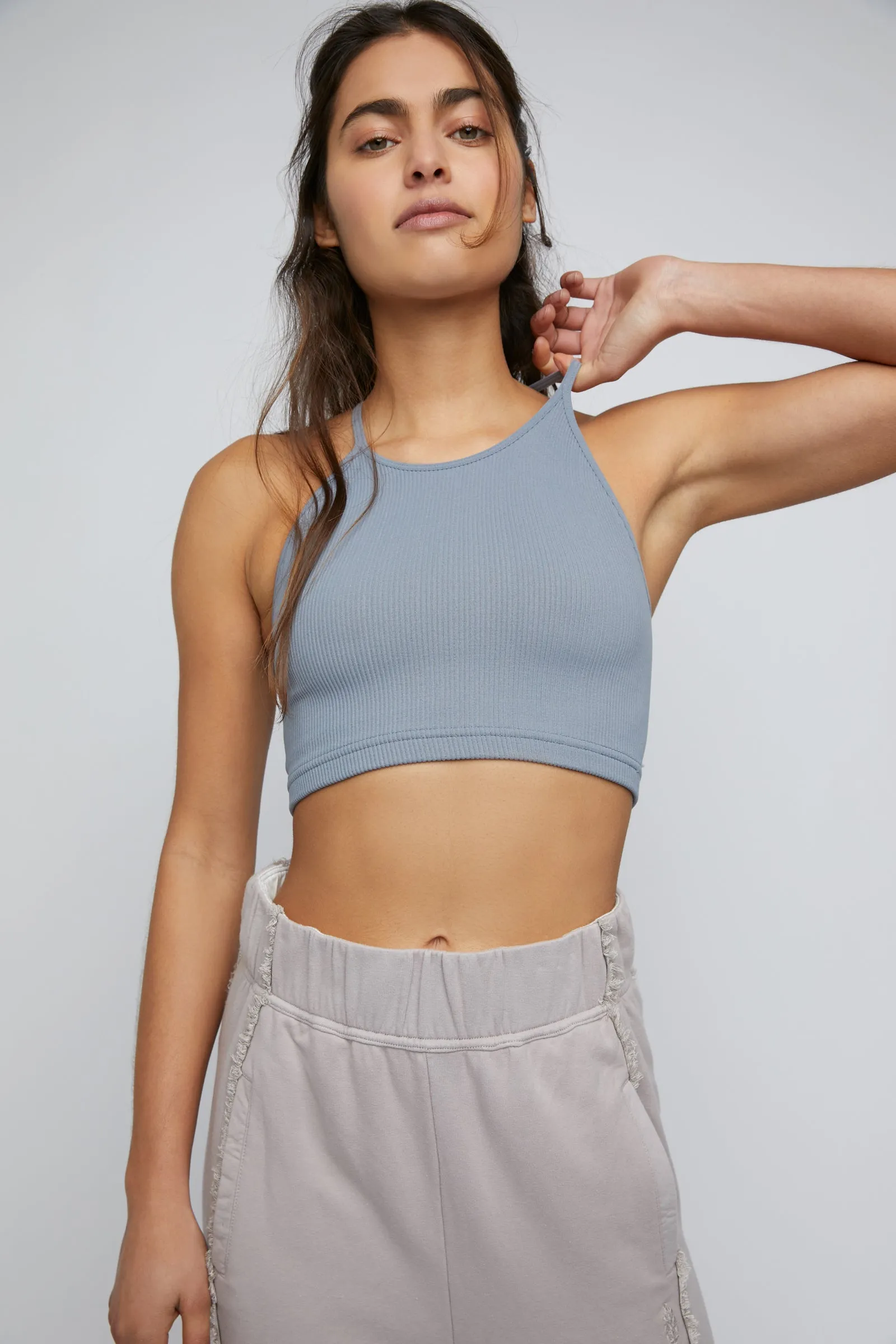 FREE PEOPLE MOVEMENT CROPPED RUN TANK - STORMY SEA 4891