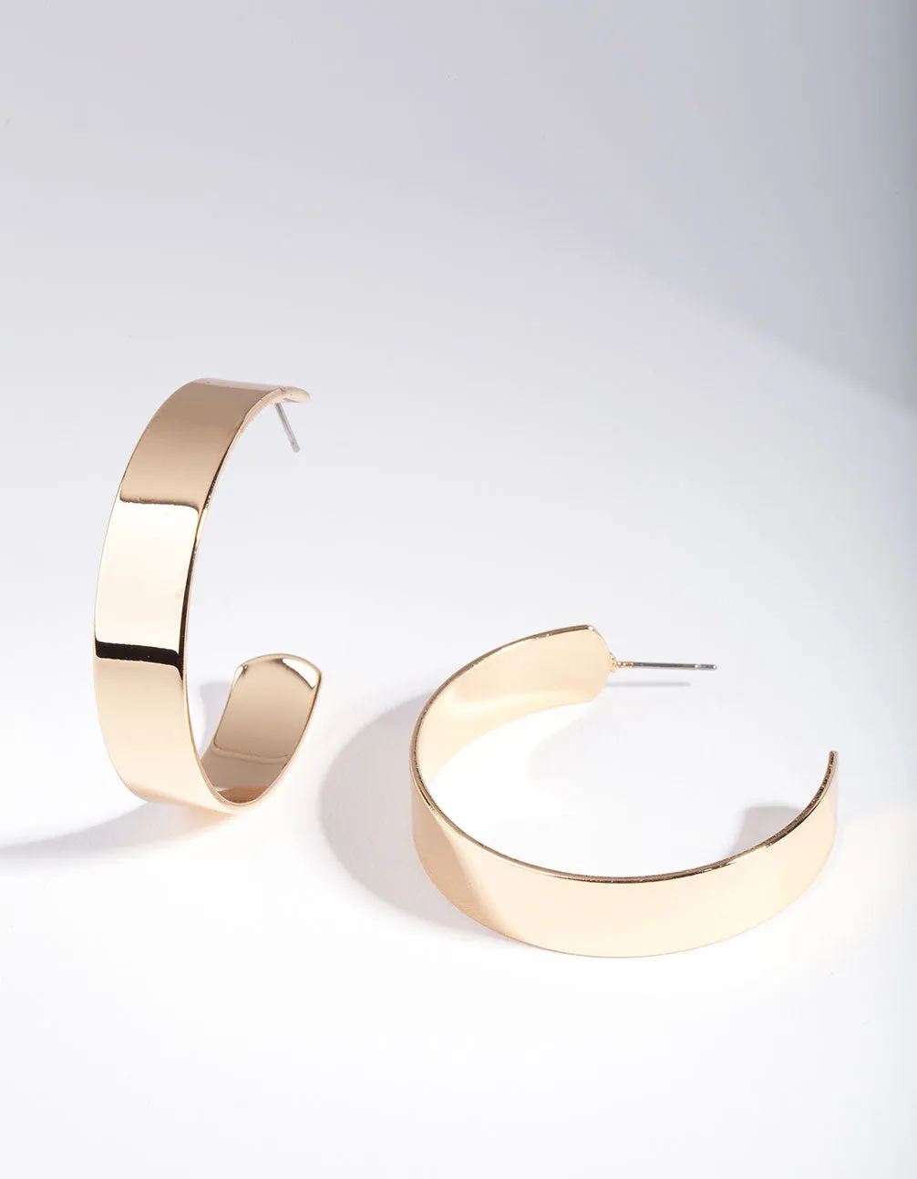 Gold Flat Hoop Wrap Earrings