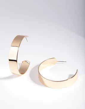 Gold Flat Hoop Wrap Earrings