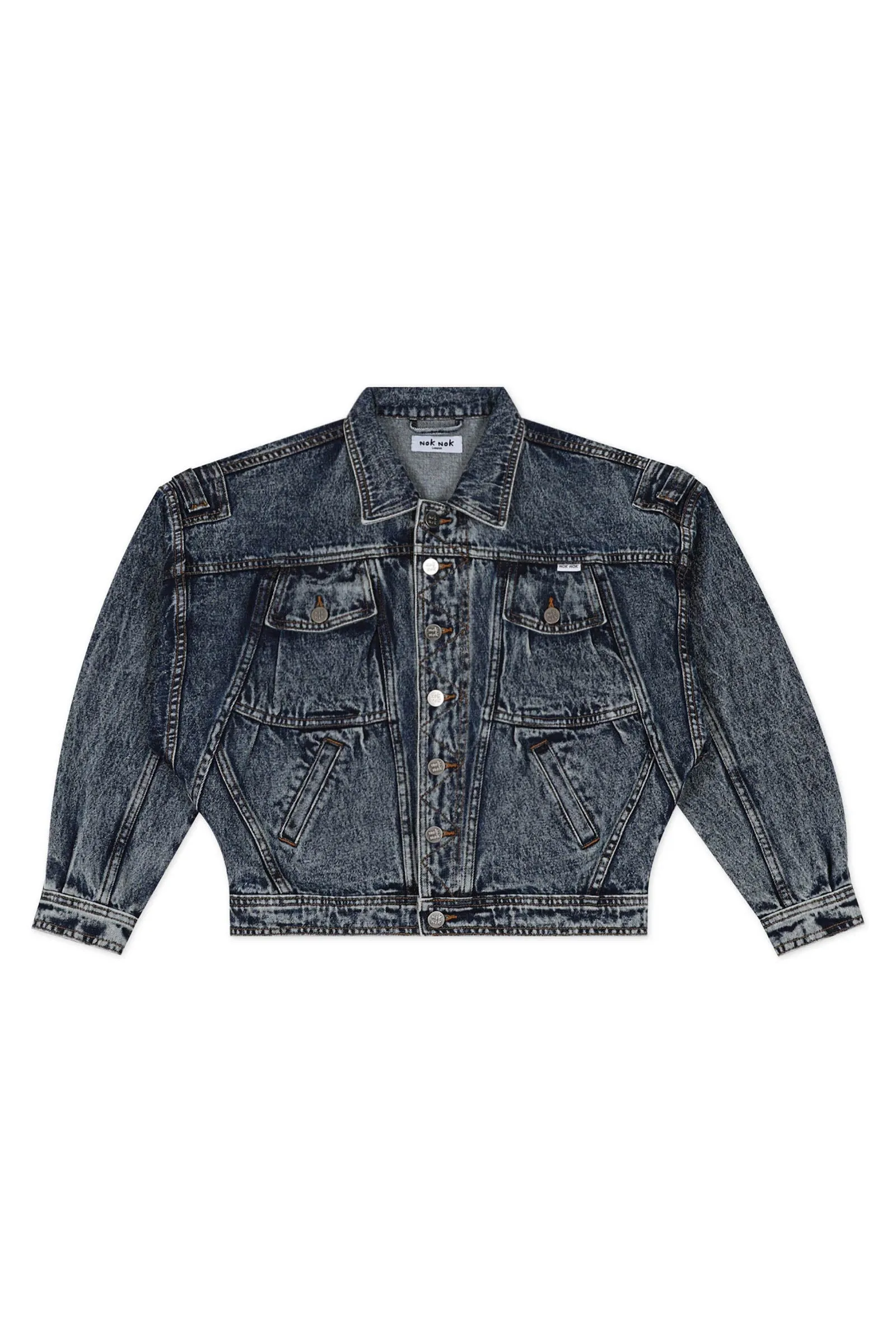 GREEN EYES- VINTAGE OVERSIZED CROPPED TRUCKER DENIM JACKET