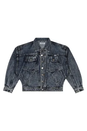 GREEN EYES- VINTAGE OVERSIZED CROPPED TRUCKER DENIM JACKET
