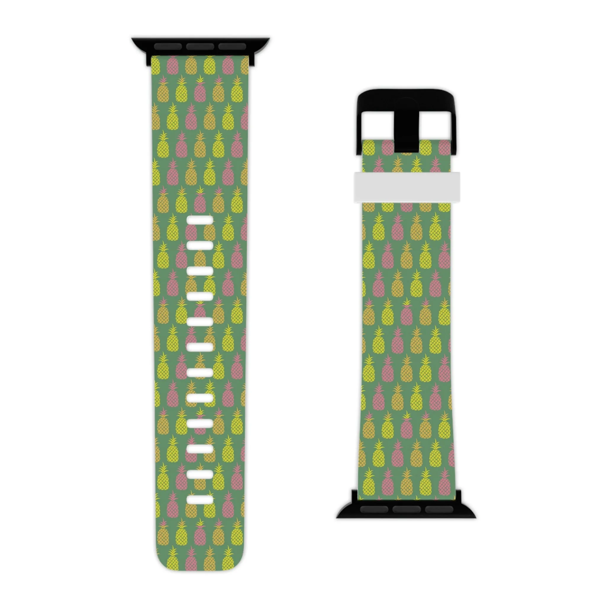 Green Pineapple Pattern Thermo Elastomer Watch Band for Apple Watch