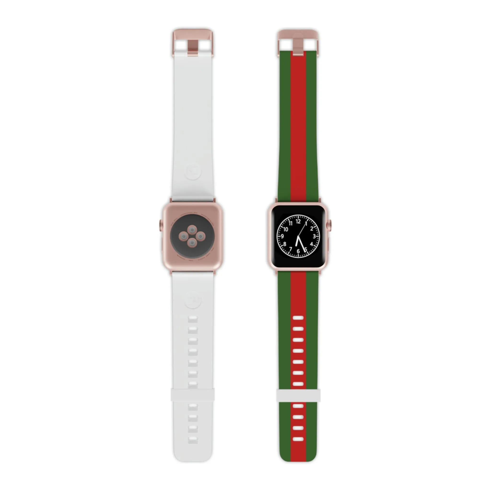 Green with Red Stripe Thermo Elastomer Watch Band for Apple Watch
