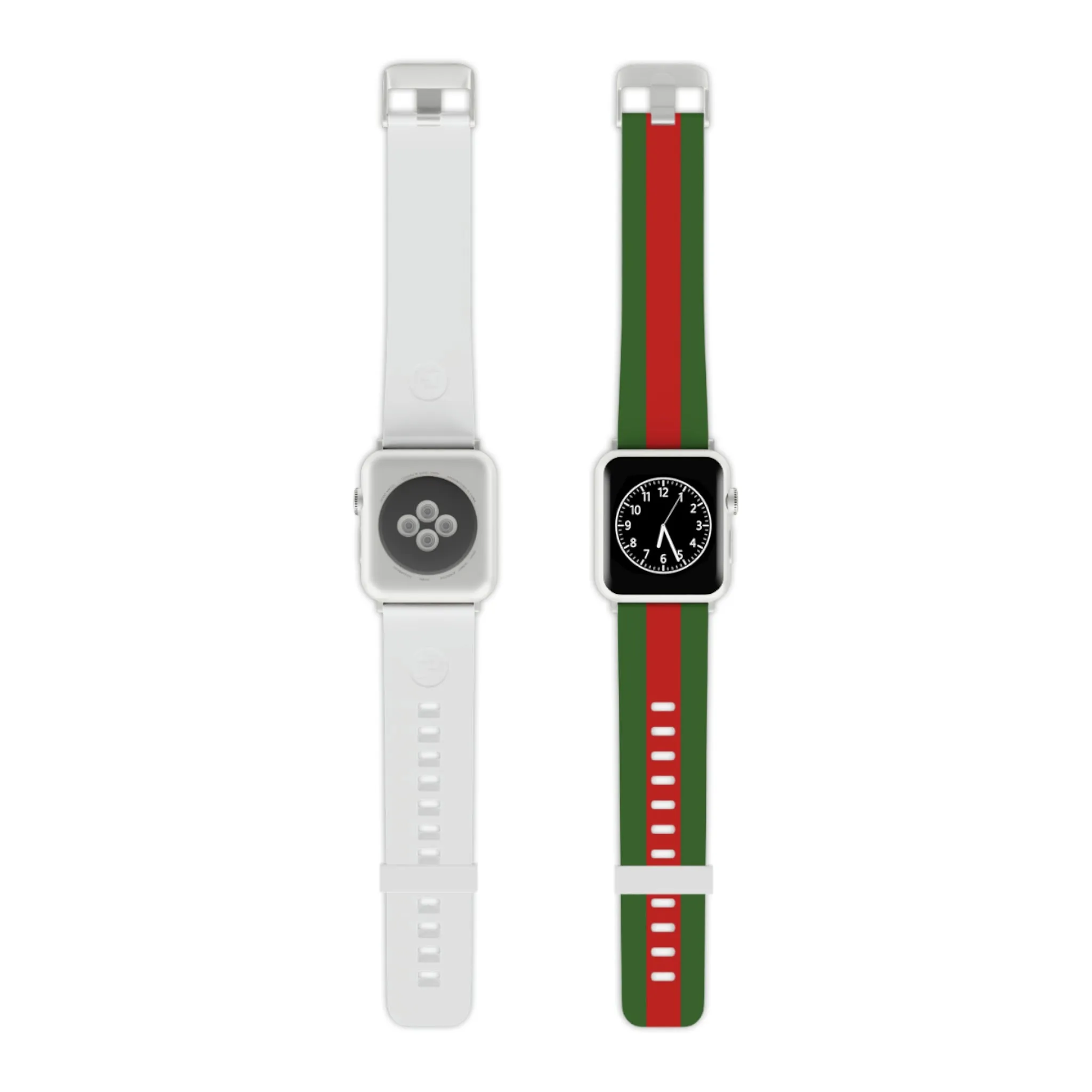 Green with Red Stripe Thermo Elastomer Watch Band for Apple Watch