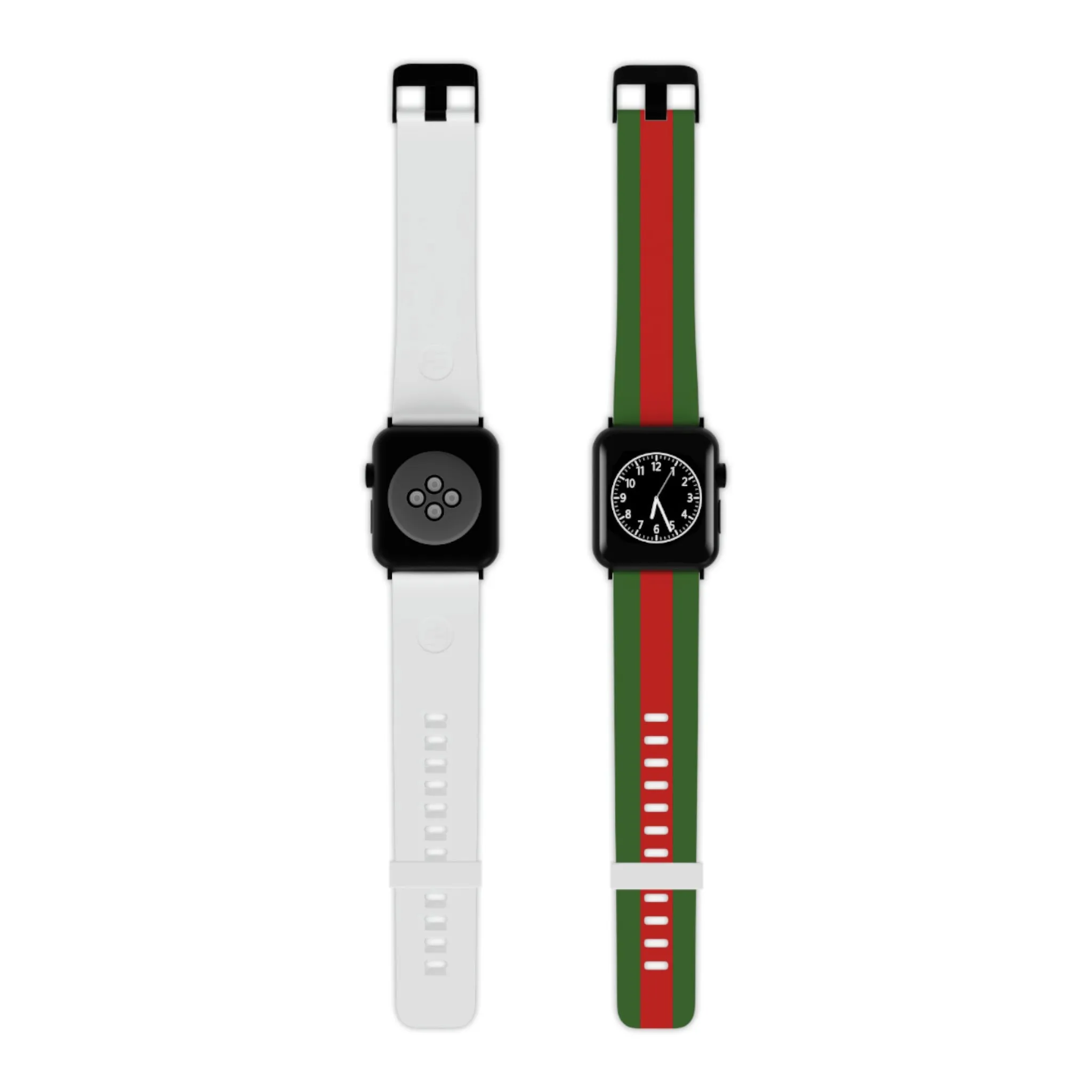Green with Red Stripe Thermo Elastomer Watch Band for Apple Watch
