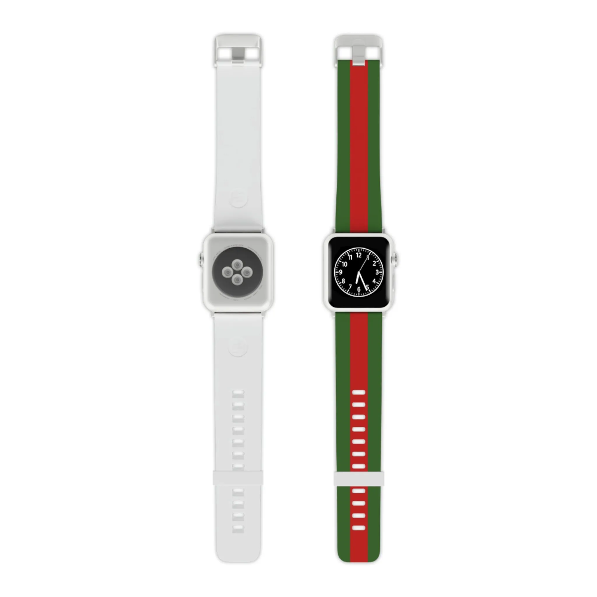 Green with Red Stripe Thermo Elastomer Watch Band for Apple Watch