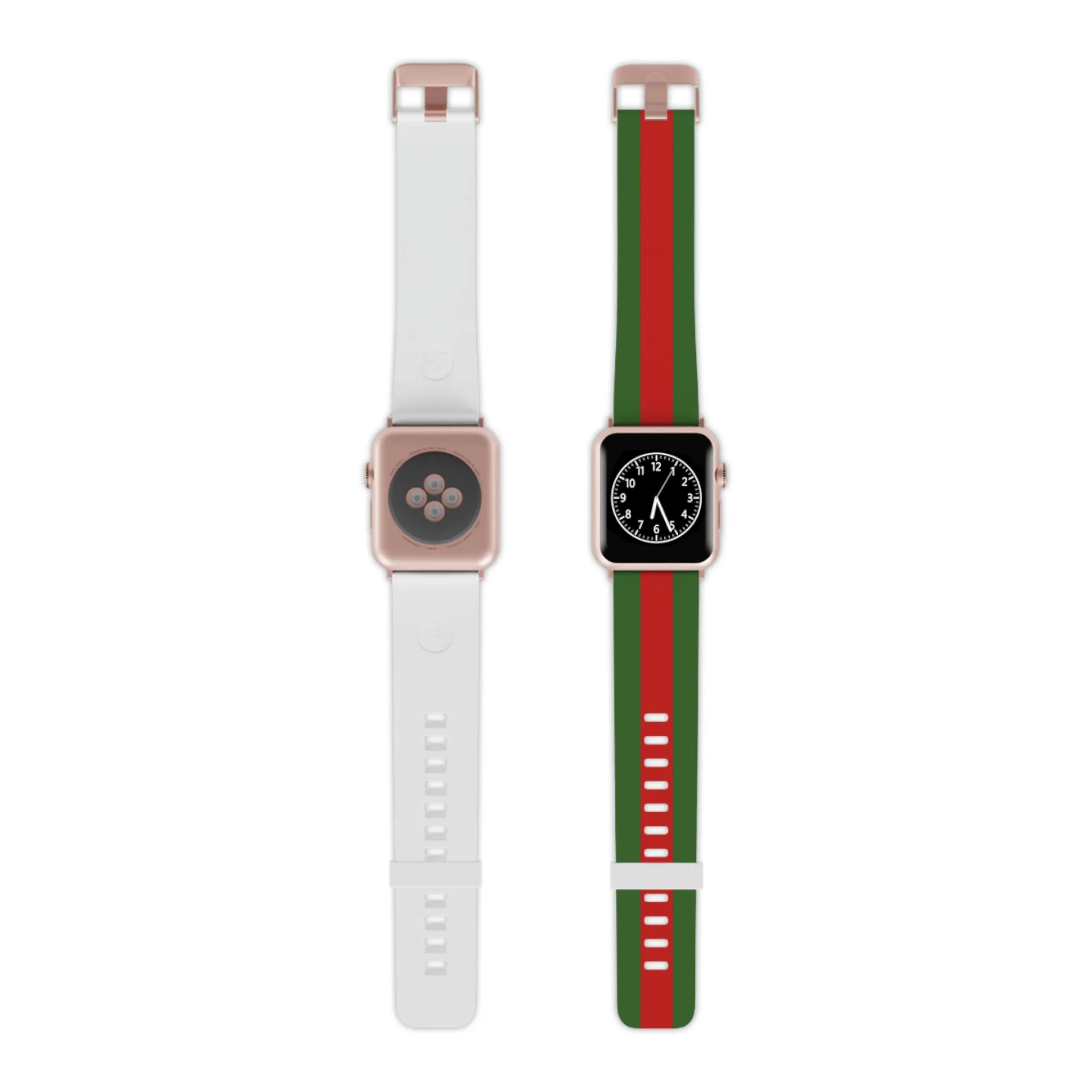 Green with Red Stripe Thermo Elastomer Watch Band for Apple Watch
