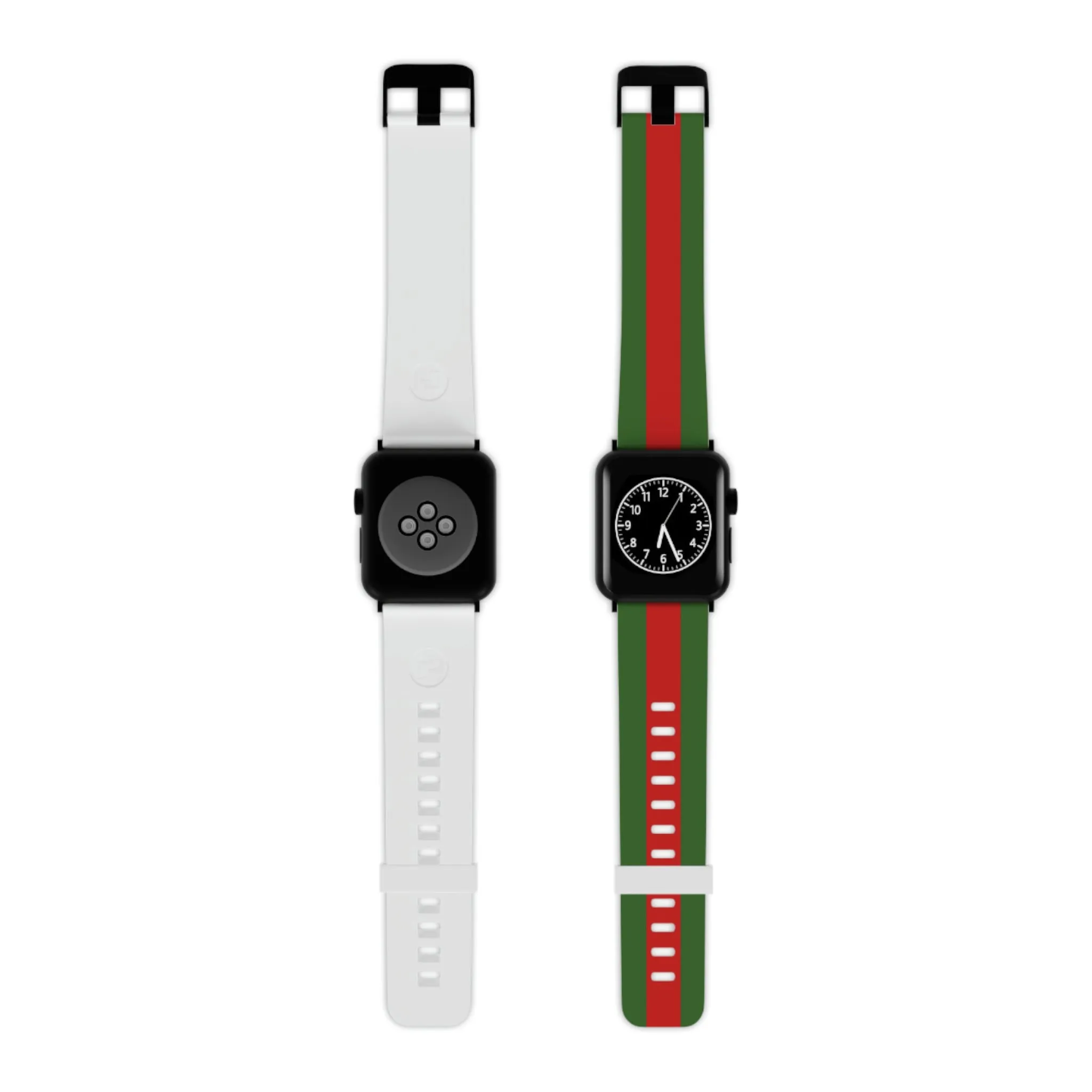 Green with Red Stripe Thermo Elastomer Watch Band for Apple Watch