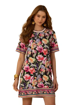Hale Bob Melina Short Sleeve T-Shirt Dress - Black